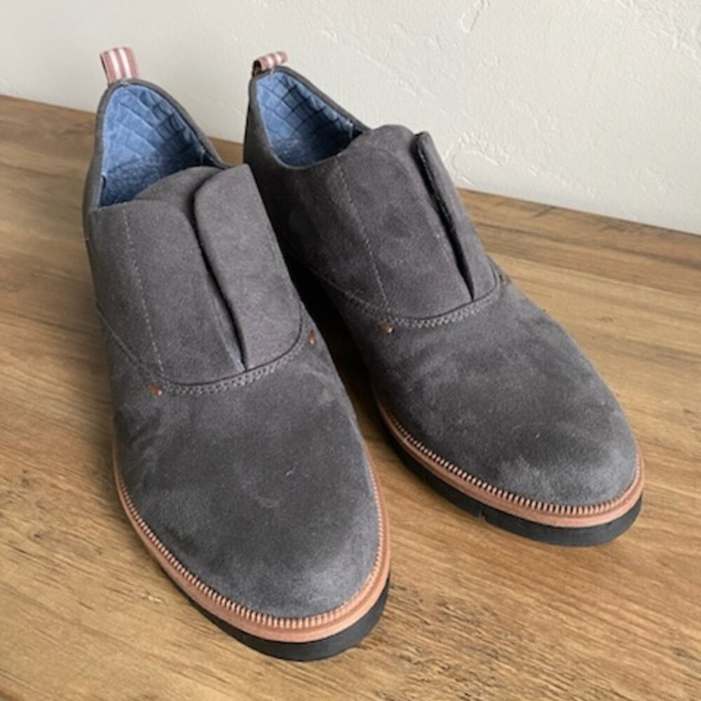 NEW Dr Scholls Glisten Dark Gray Suede Slip-On Loafers, Women's 8.5